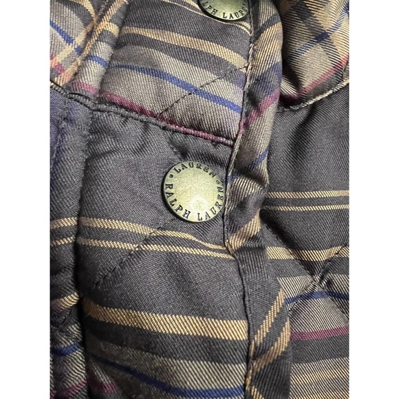 Ralph Lauren Women Puffer Hunter Vest Brown Plaid Snap Zip Front Pocket Large - Picture 4 of 7